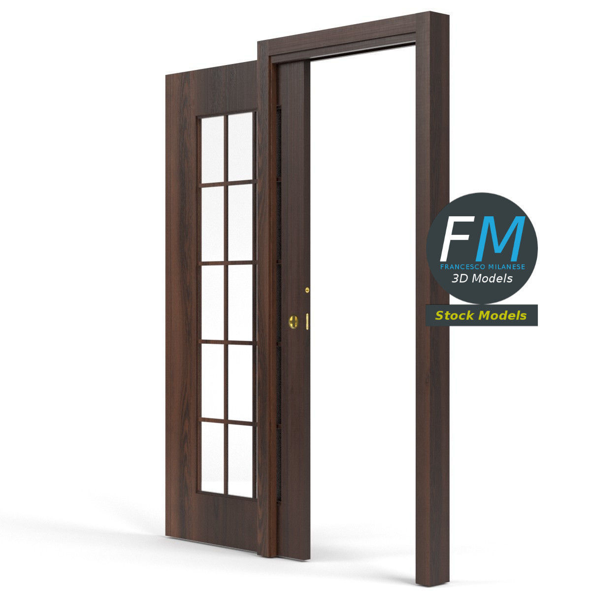 Sliding glass door 2 3D model_4