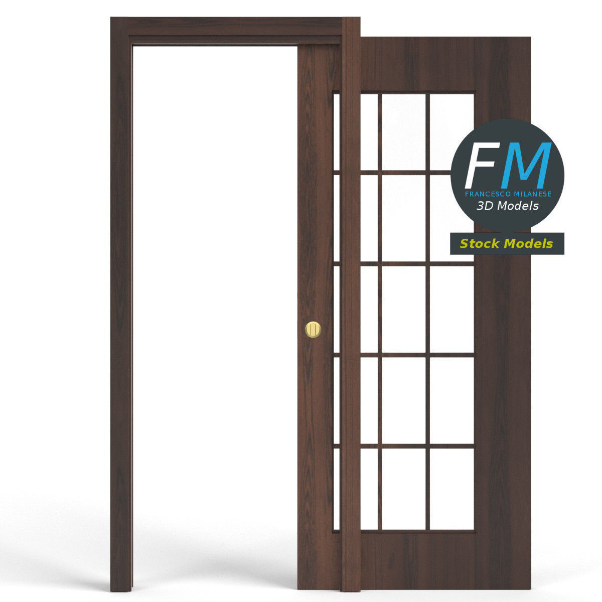 Sliding glass door 2 3D model_3