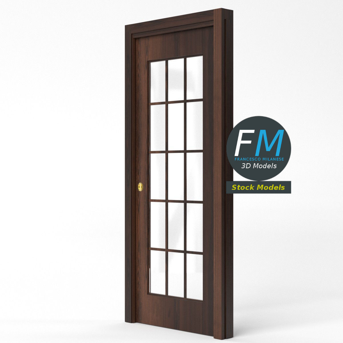 Sliding glass door 2 3D model_5