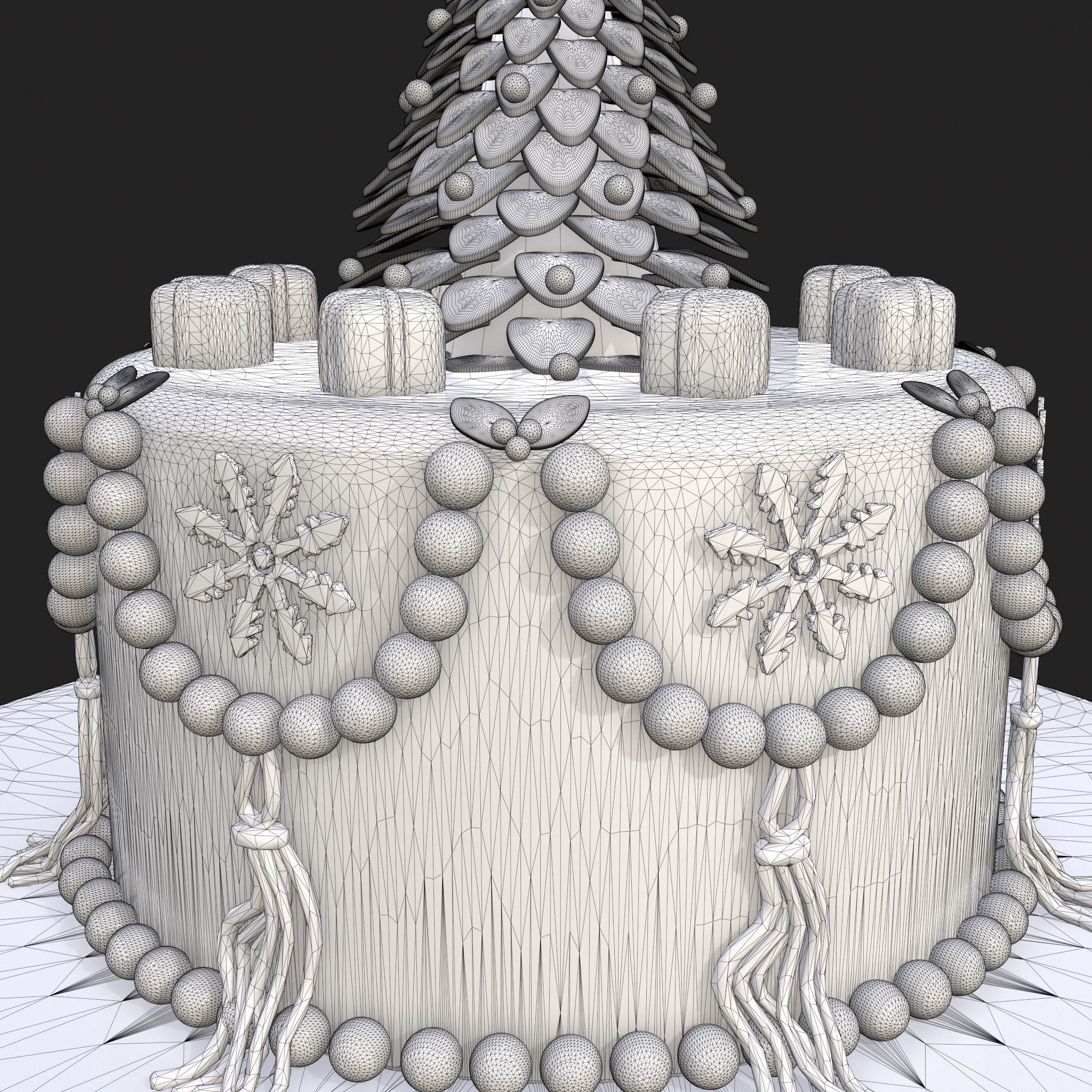 Christmas Tree Cake  3D print model_10