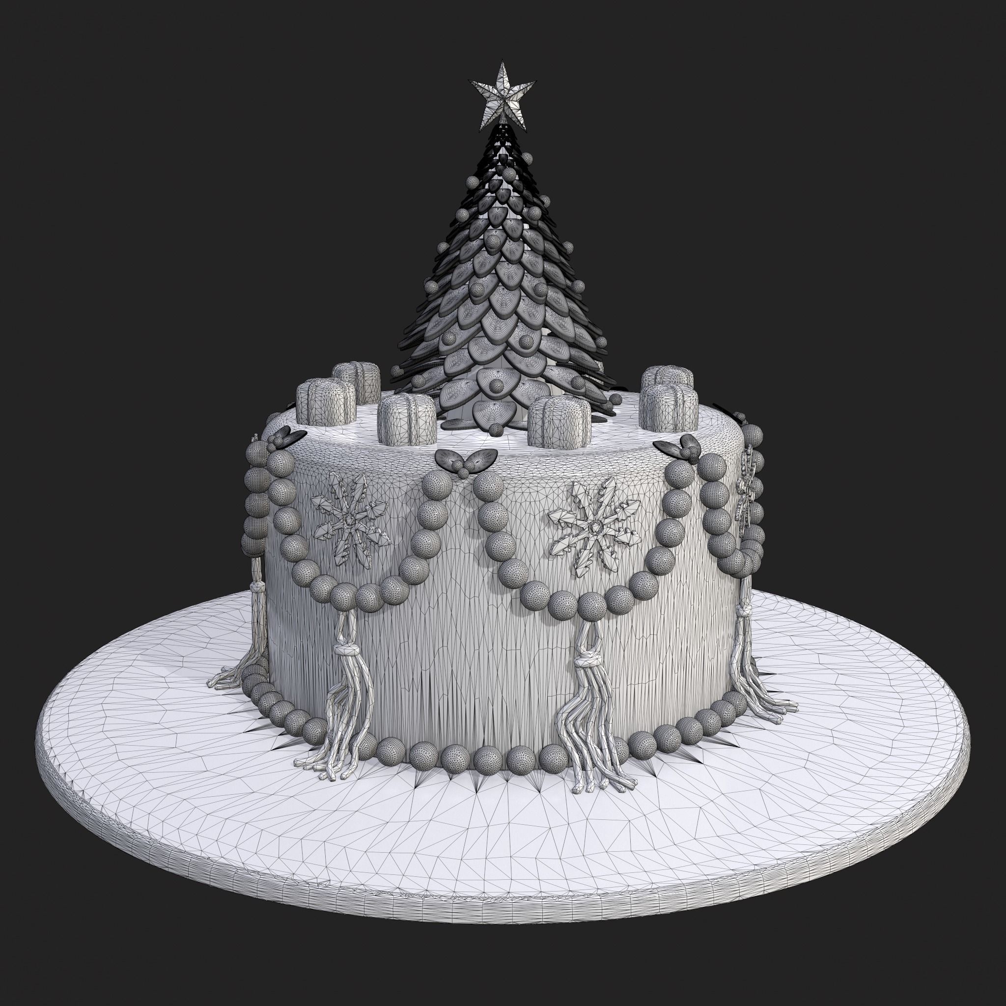 Christmas Tree Cake  3D print model_4