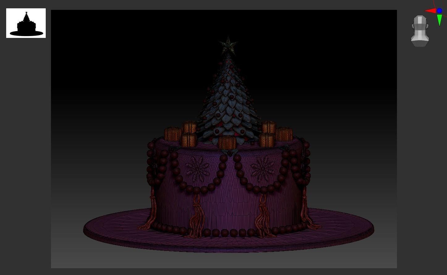 Christmas Tree Cake  3D print model_13