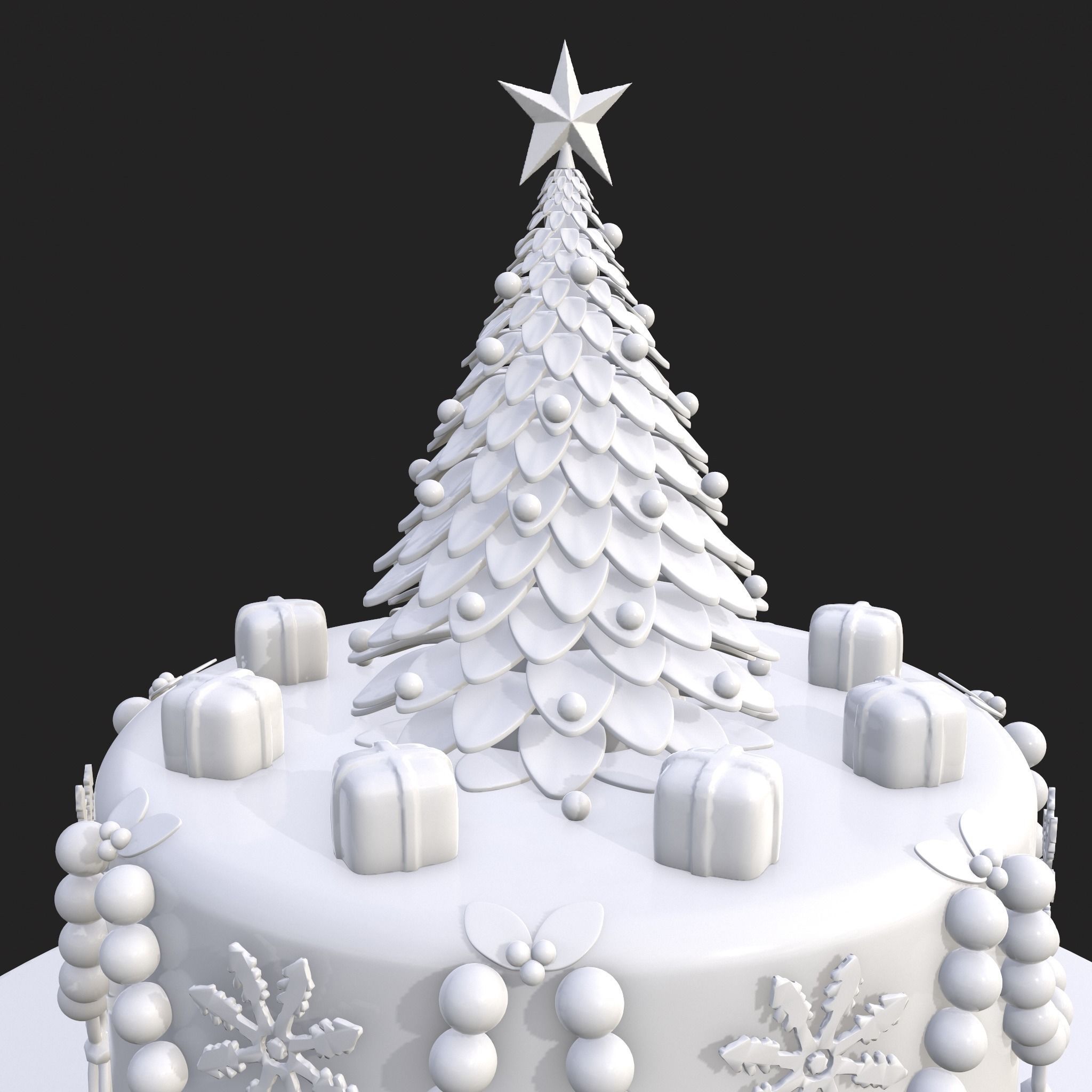 Christmas Tree Cake  3D print model_7