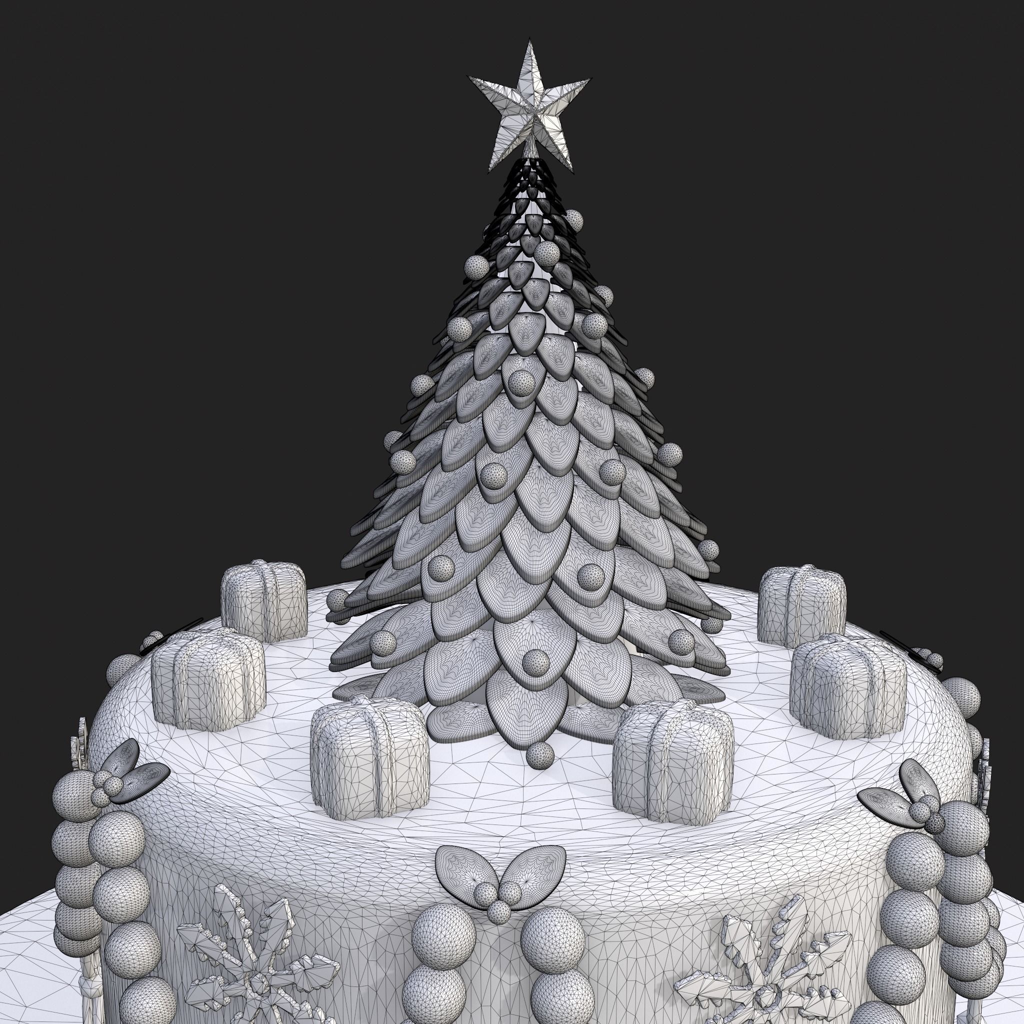 Christmas Tree Cake  3D print model_8