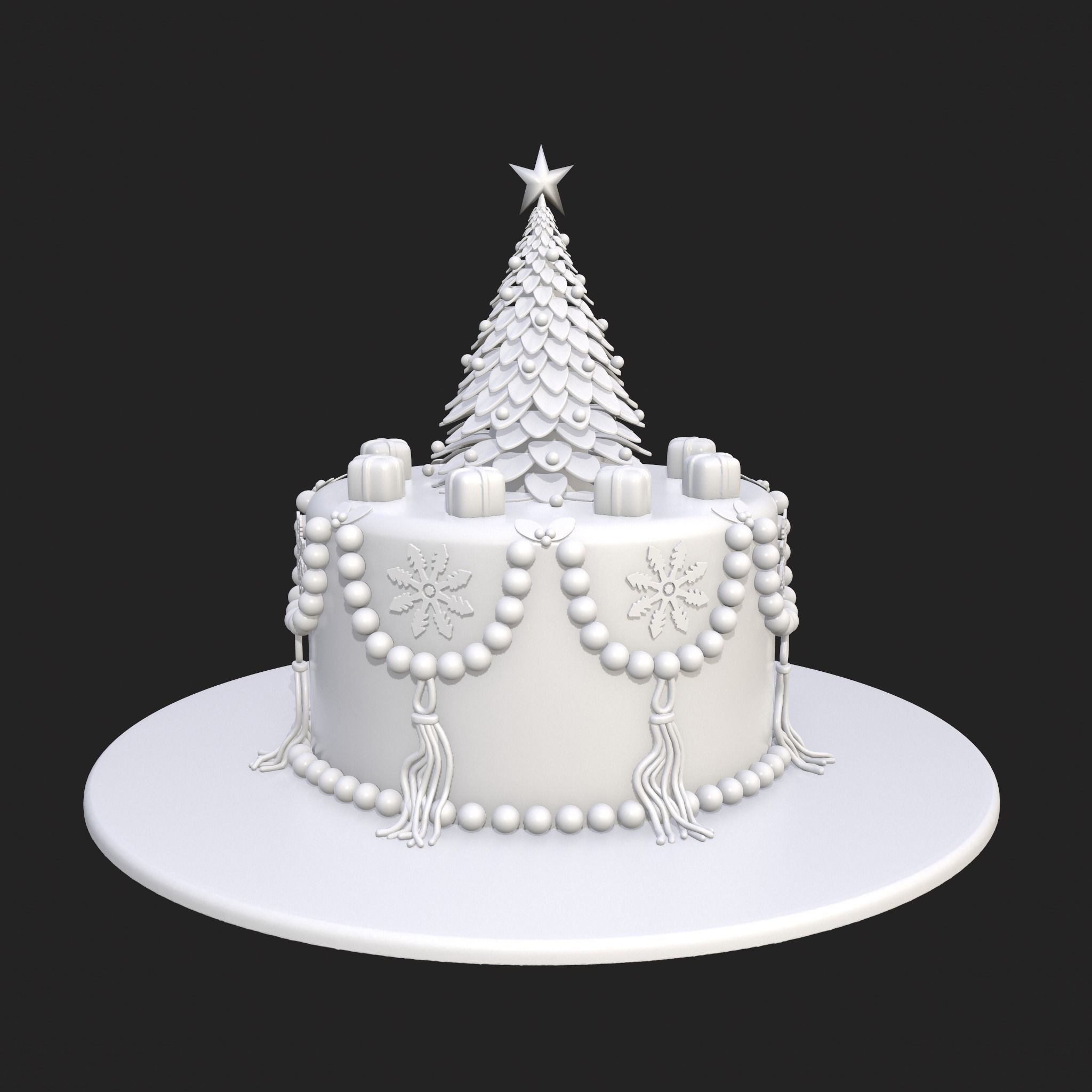 Christmas Tree Cake  3D print model_21