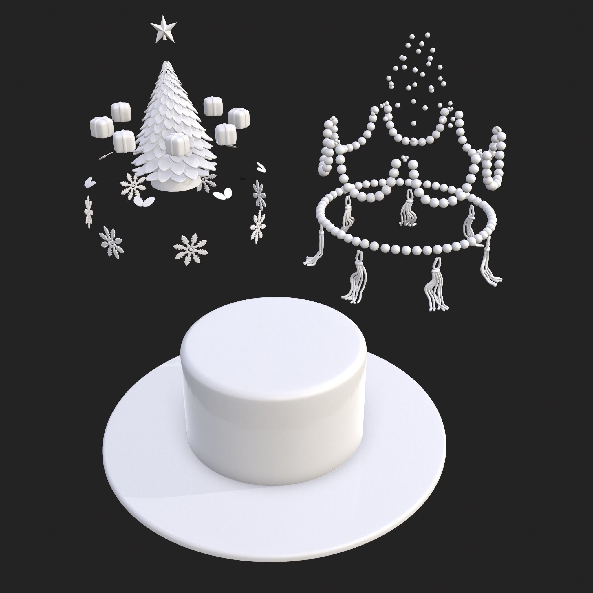 Christmas Tree Cake  3D print model_19