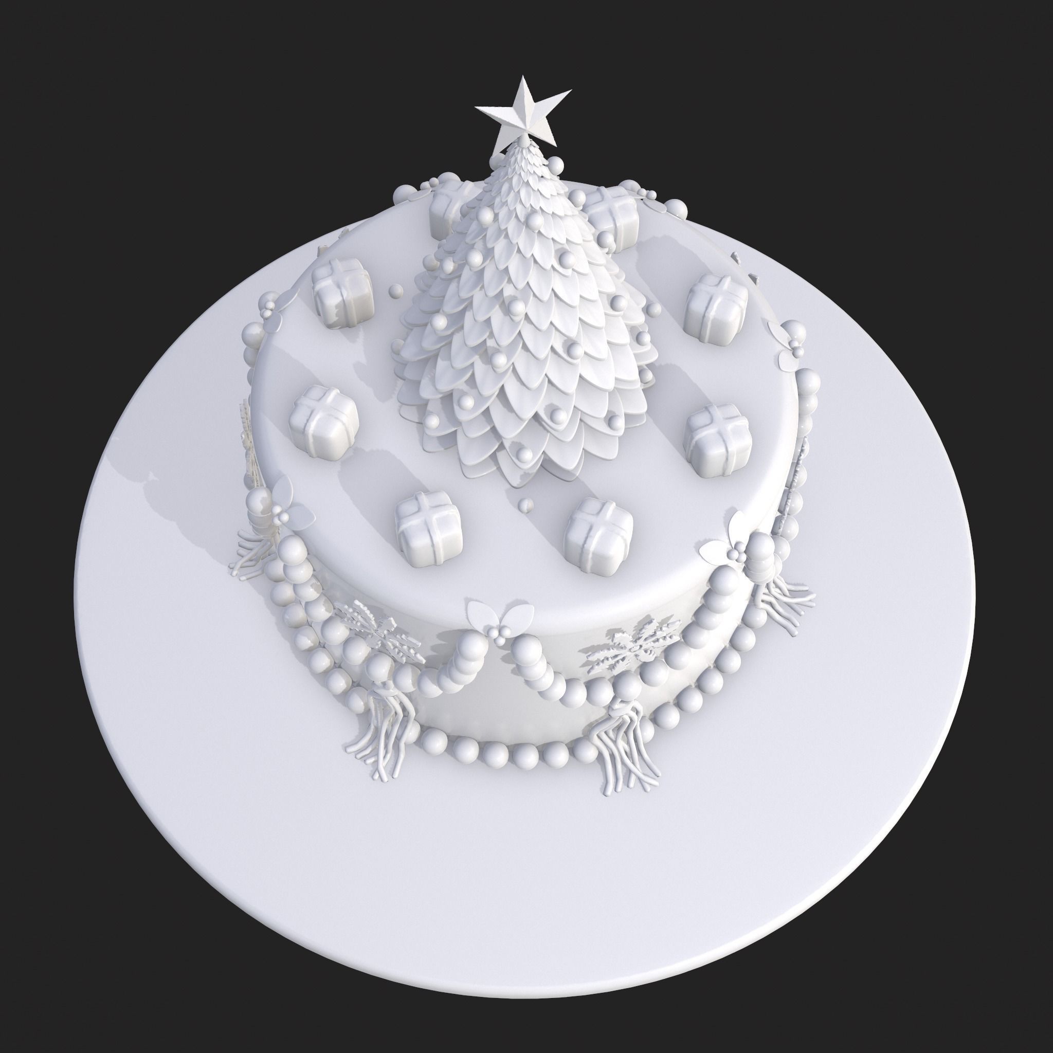 Christmas Tree Cake  3D print model_5