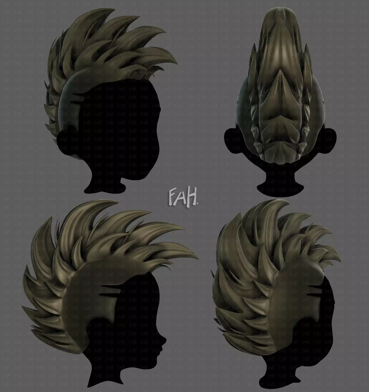 3D Hair style for boy V80 Low-poly 3D model