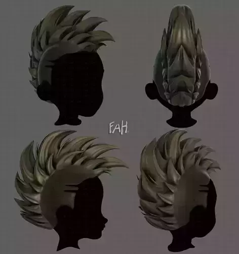 3D Hair style for boy V80 Low-poly 3D model