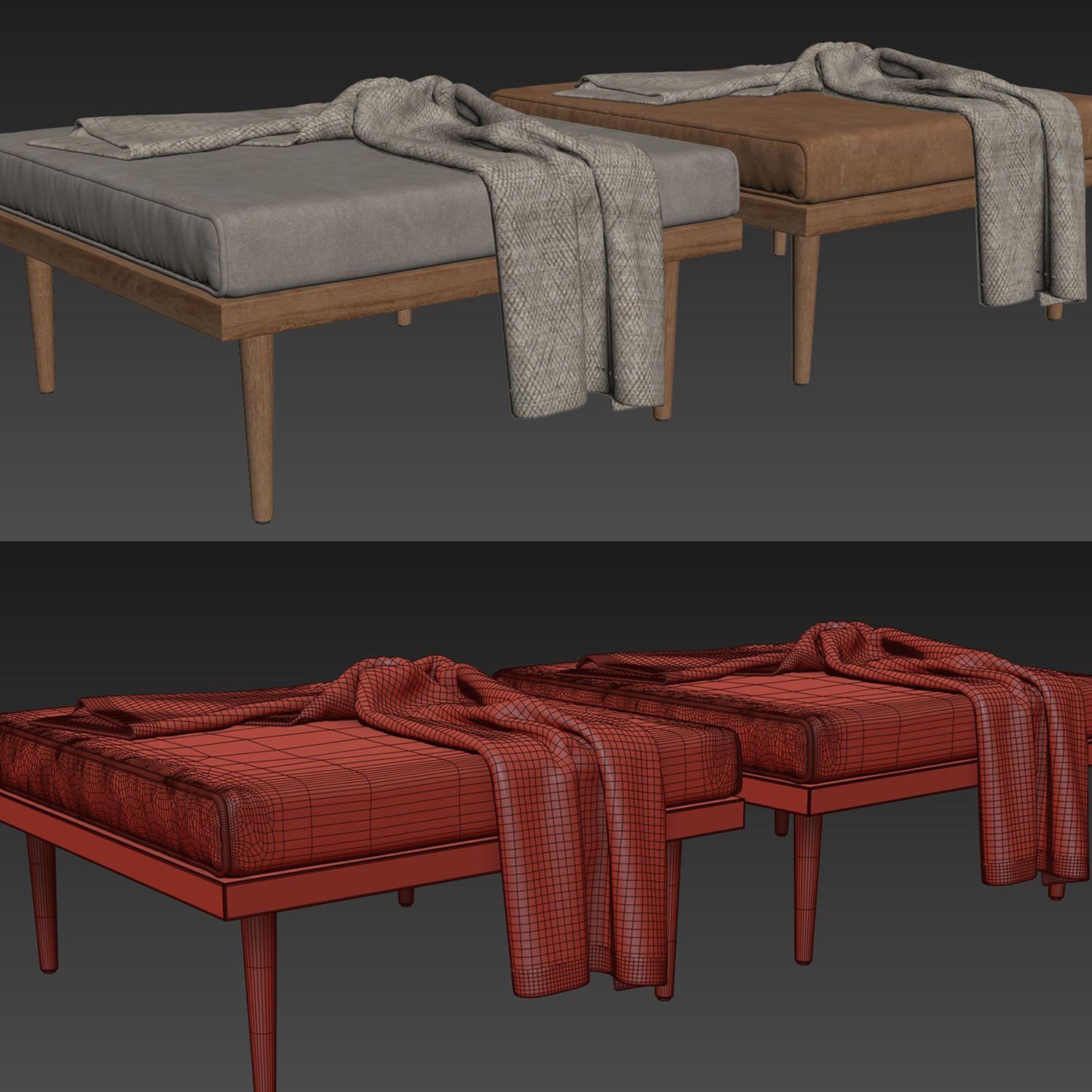 Ottoman by Casara Modern 3D model_4