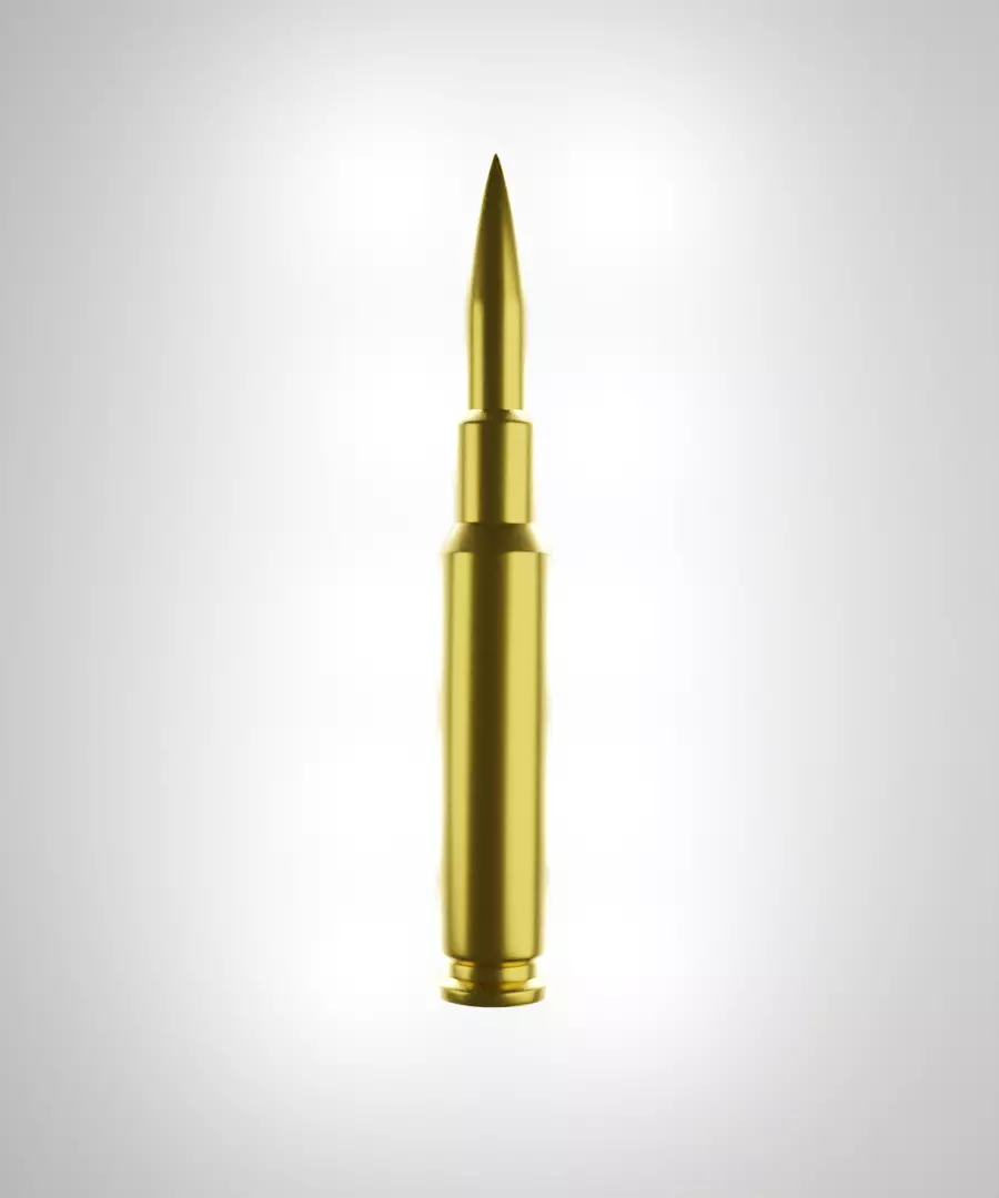 Bullet 3d model gold 3D model_0
