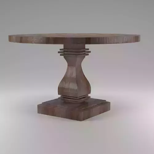 table round wooden with pedestal base