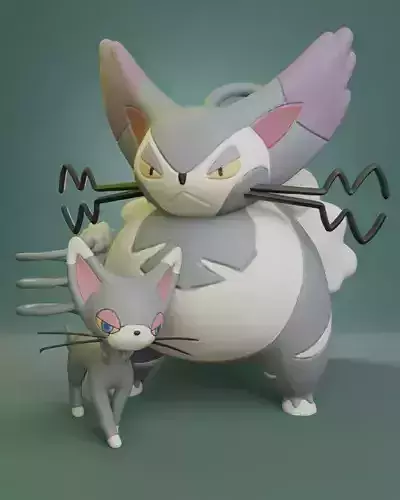 Pokemon - Glameow and Purugly