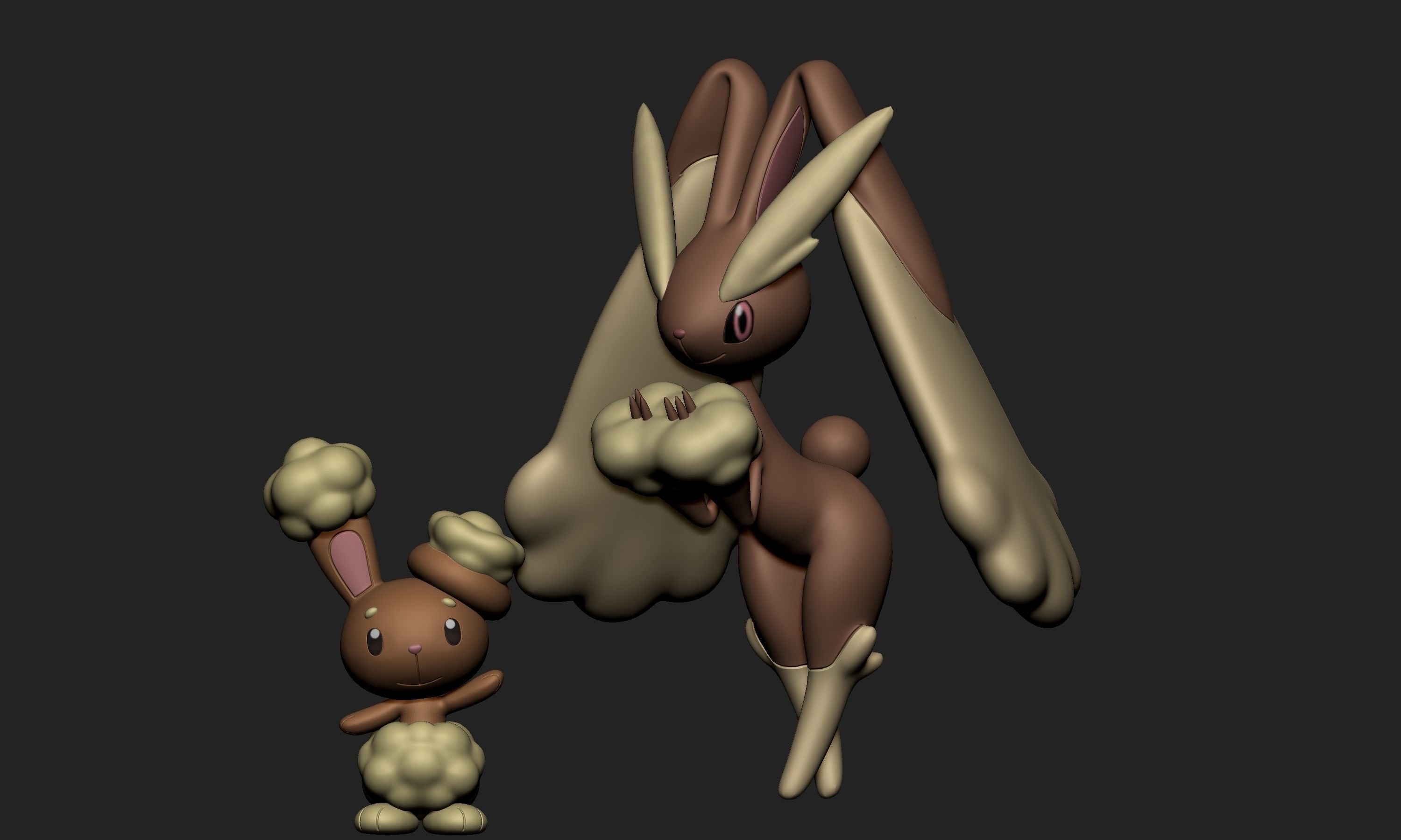Pokemon - Buneary and Lopunny 3D print model_1