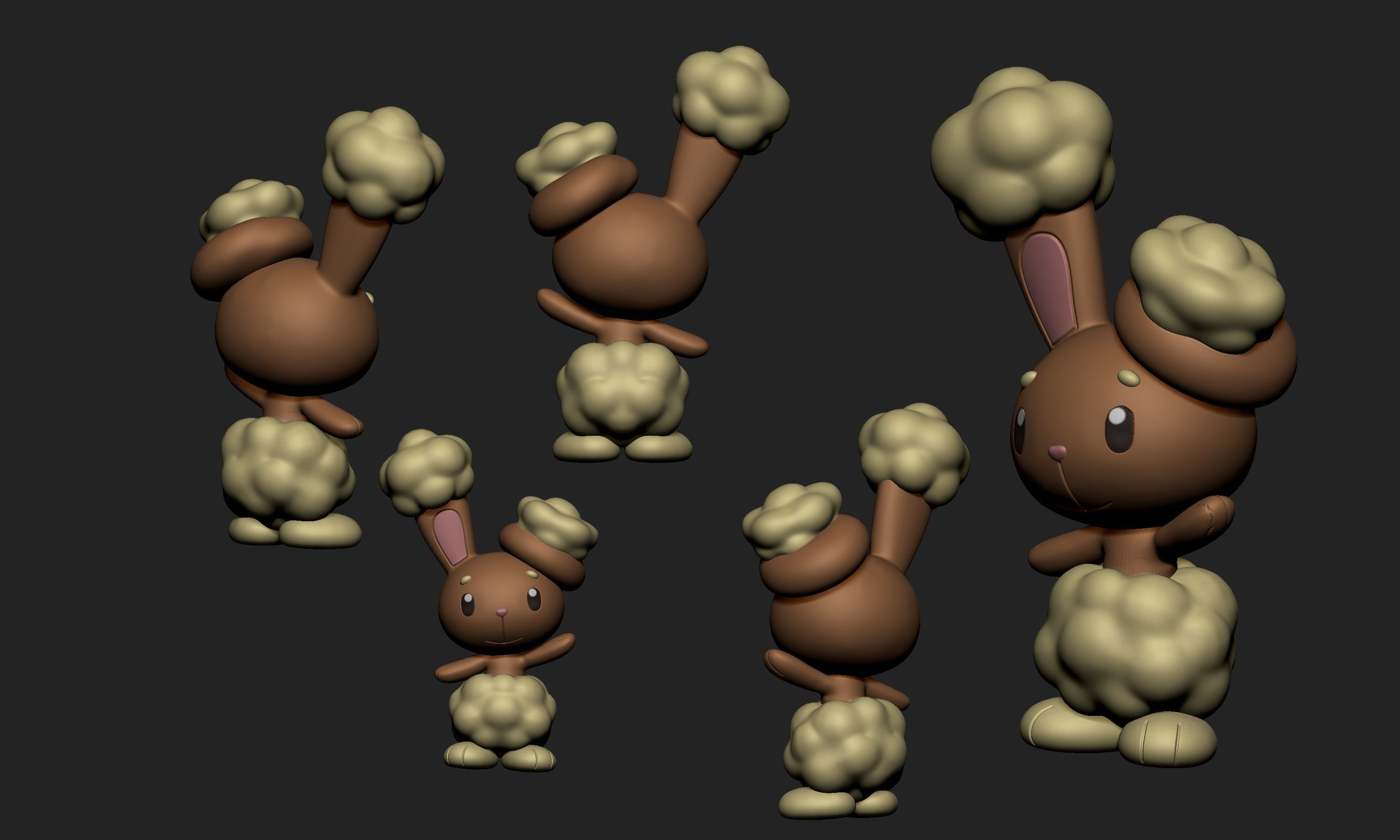 Pokemon - Buneary and Lopunny 3D print model_4