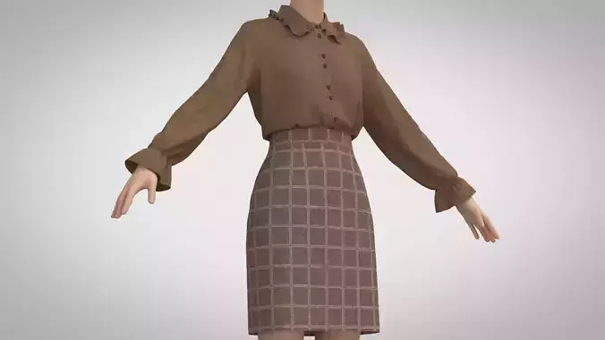 Ruffled Bell-Sleeve Blouse