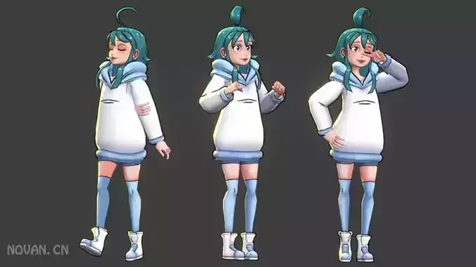 E-Girl girl with hair