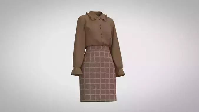 Ruffled Bell-Sleeve Blouse