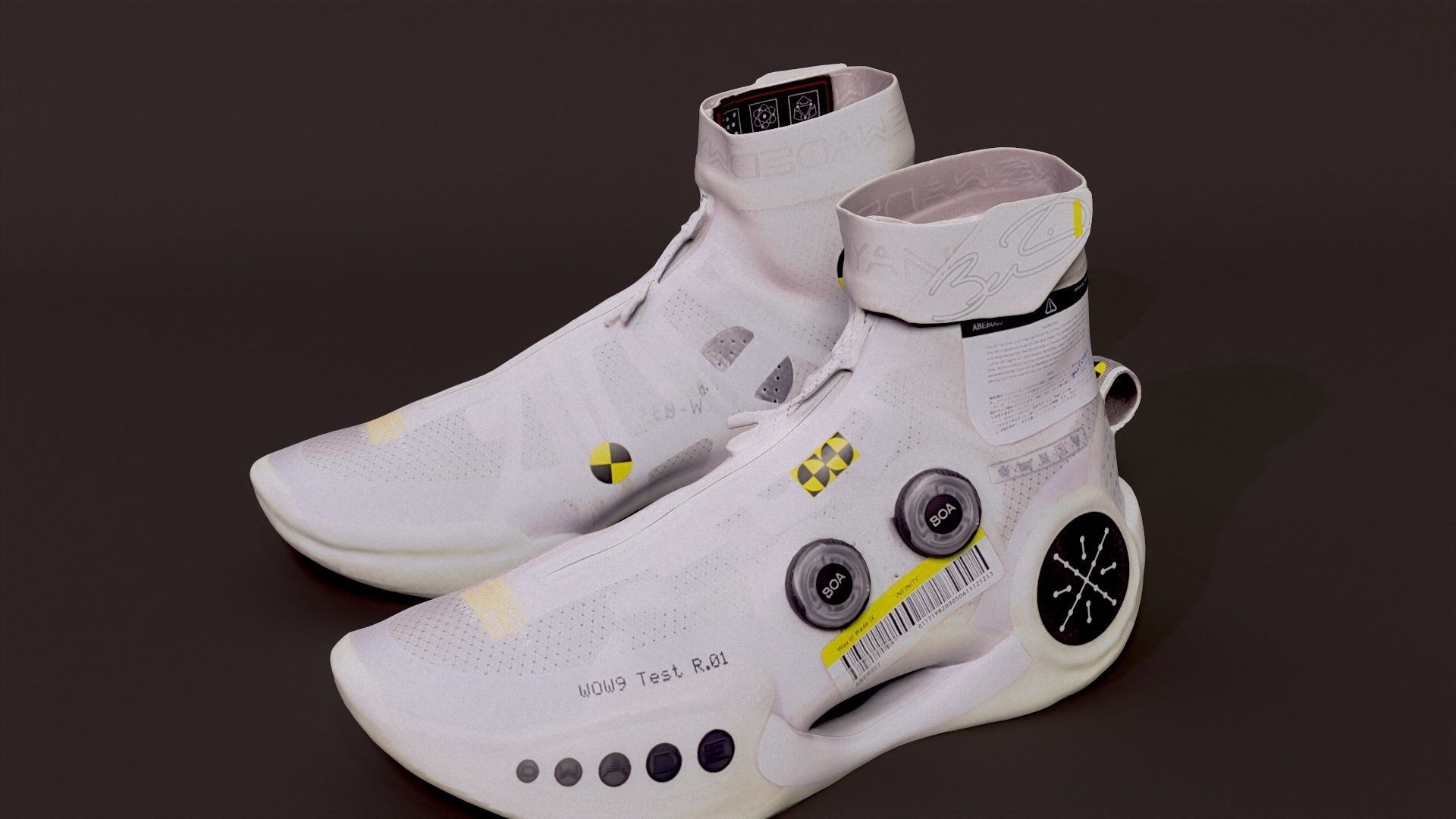 Cyberpunk fashion sneaker scifi future shoes footwear Low-poly 3D model_16