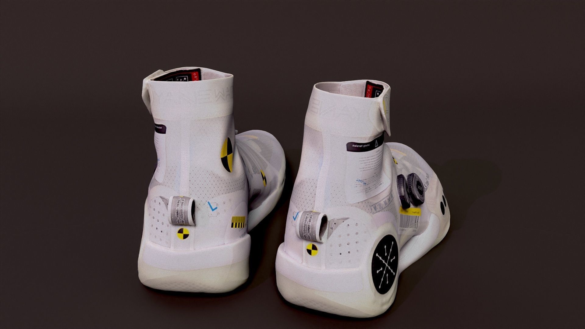 Cyberpunk fashion sneaker scifi future shoes footwear Low-poly 3D model_9