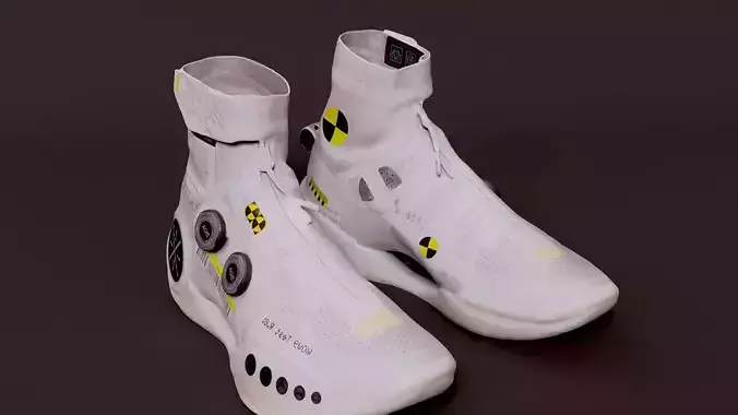 Cyberpunk fashion sneaker scifi future shoes footwear Low-poly 3D model