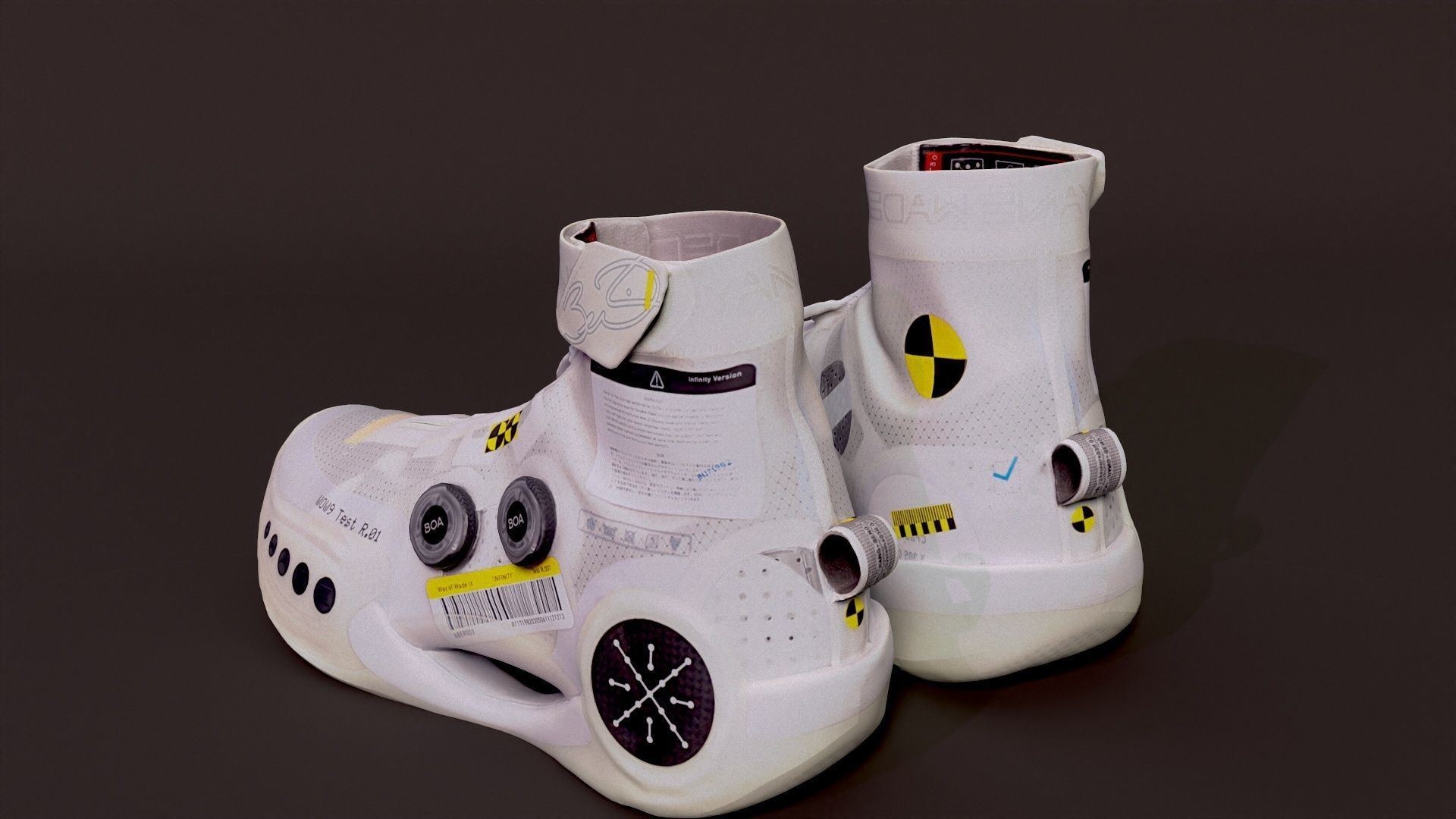 Cyberpunk fashion sneaker scifi future shoes footwear Low-poly 3D model_12