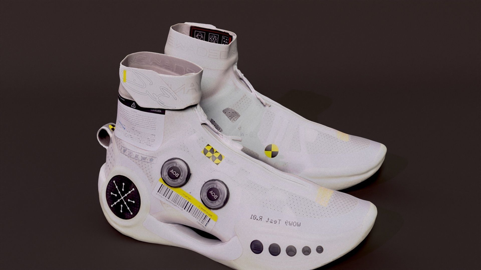 Cyberpunk fashion sneaker scifi future shoes footwear Low-poly 3D model_4