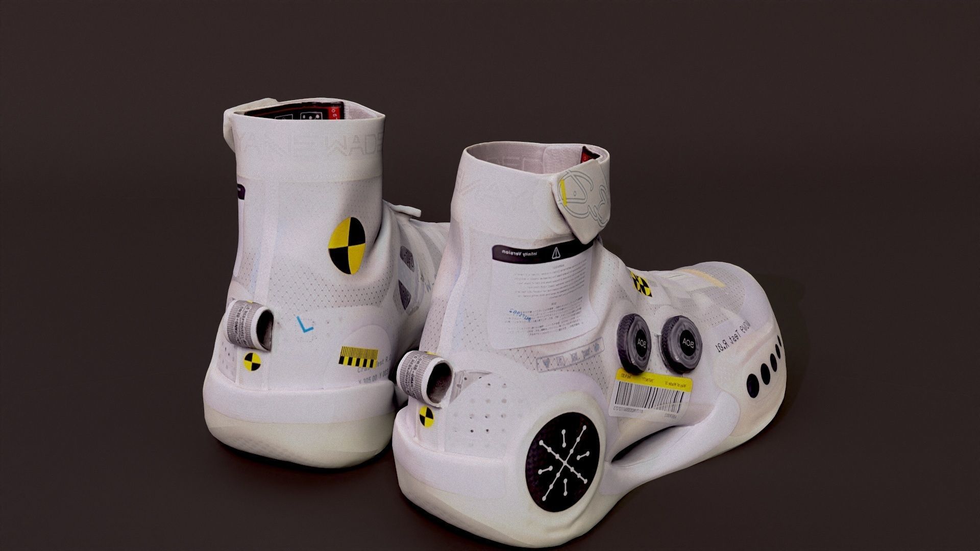 Cyberpunk fashion sneaker scifi future shoes footwear Low-poly 3D model_8
