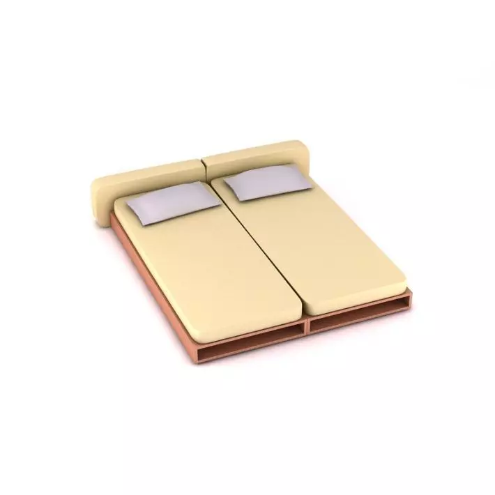 Modern Foam Bed 3D model_0