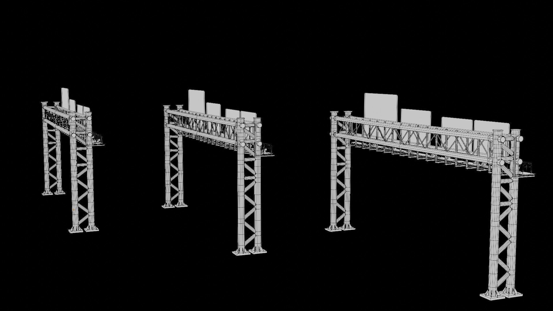 highway bypass with 4k pbr textures clean dirty rusty Low-poly 3D model_14