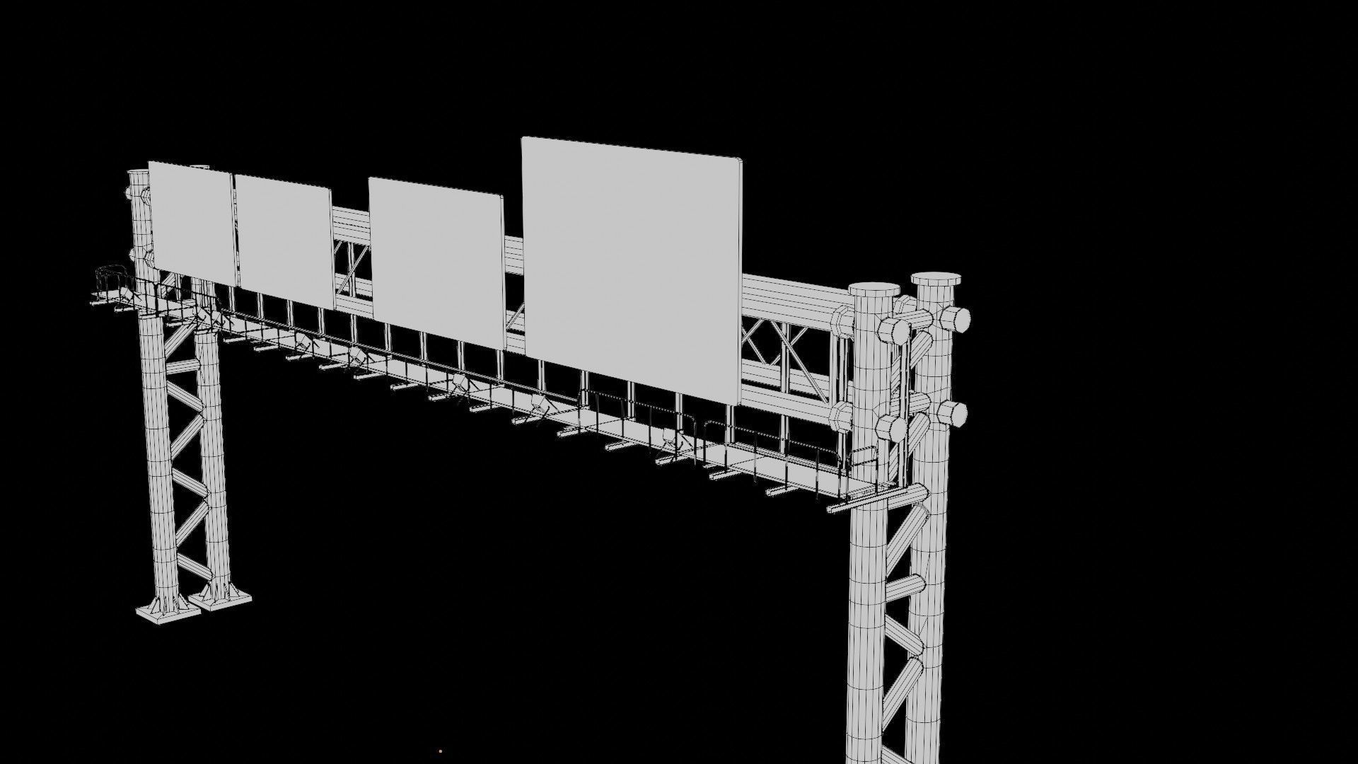 highway bypass with 4k pbr textures clean dirty rusty Low-poly 3D model_16