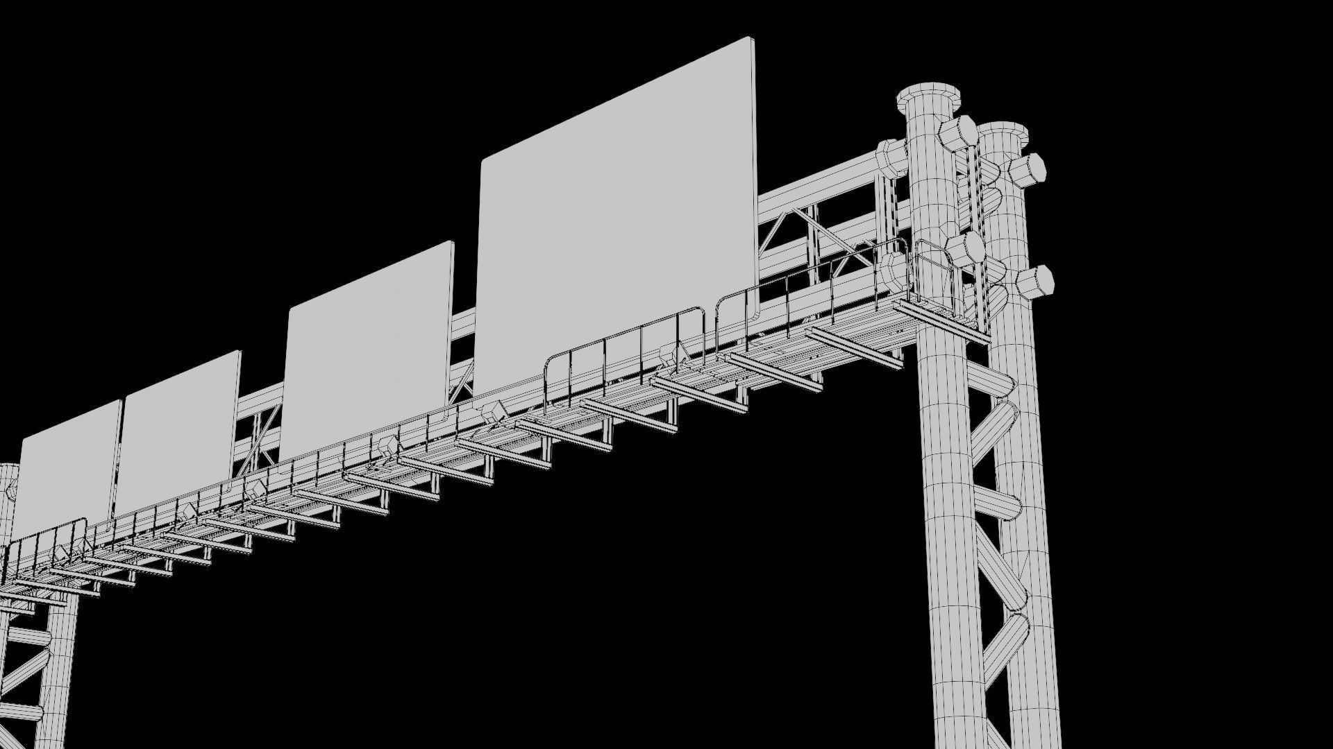 highway bypass with 4k pbr textures clean dirty rusty Low-poly 3D model_17