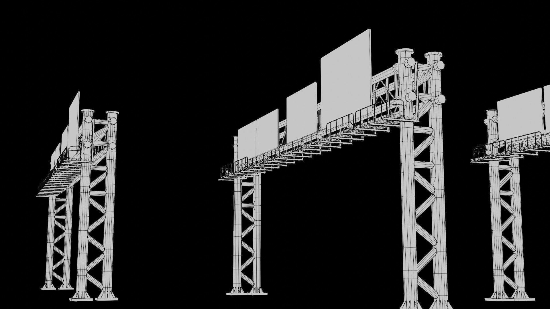 highway bypass with 4k pbr textures clean dirty rusty Low-poly 3D model_12
