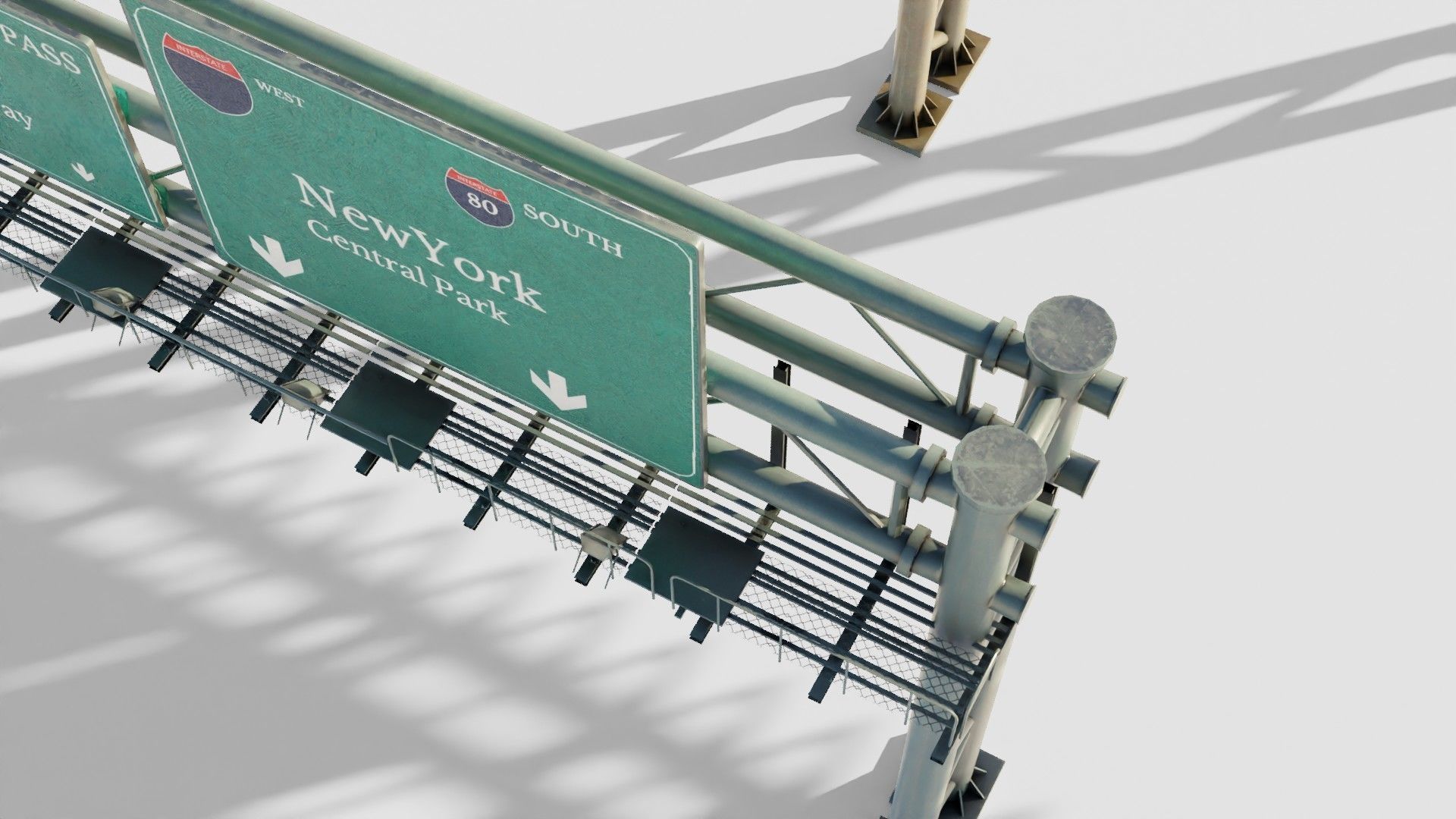 highway bypass with 4k pbr textures clean dirty rusty Low-poly 3D model_2