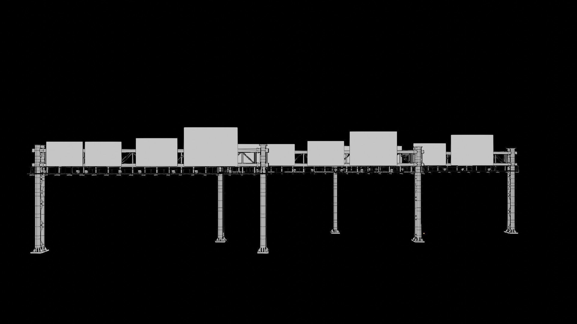 highway bypass with 4k pbr textures clean dirty rusty Low-poly 3D model_10