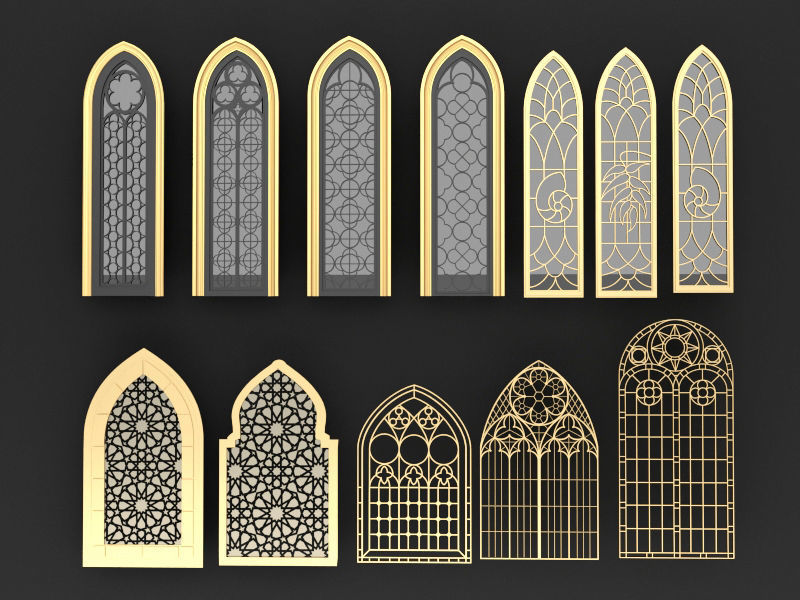 Arabic Gothic Windows 3D model_17