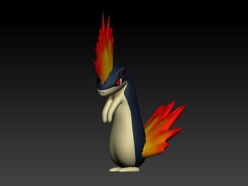 pokemon cyndaquil evolution pack 3D print model_9
