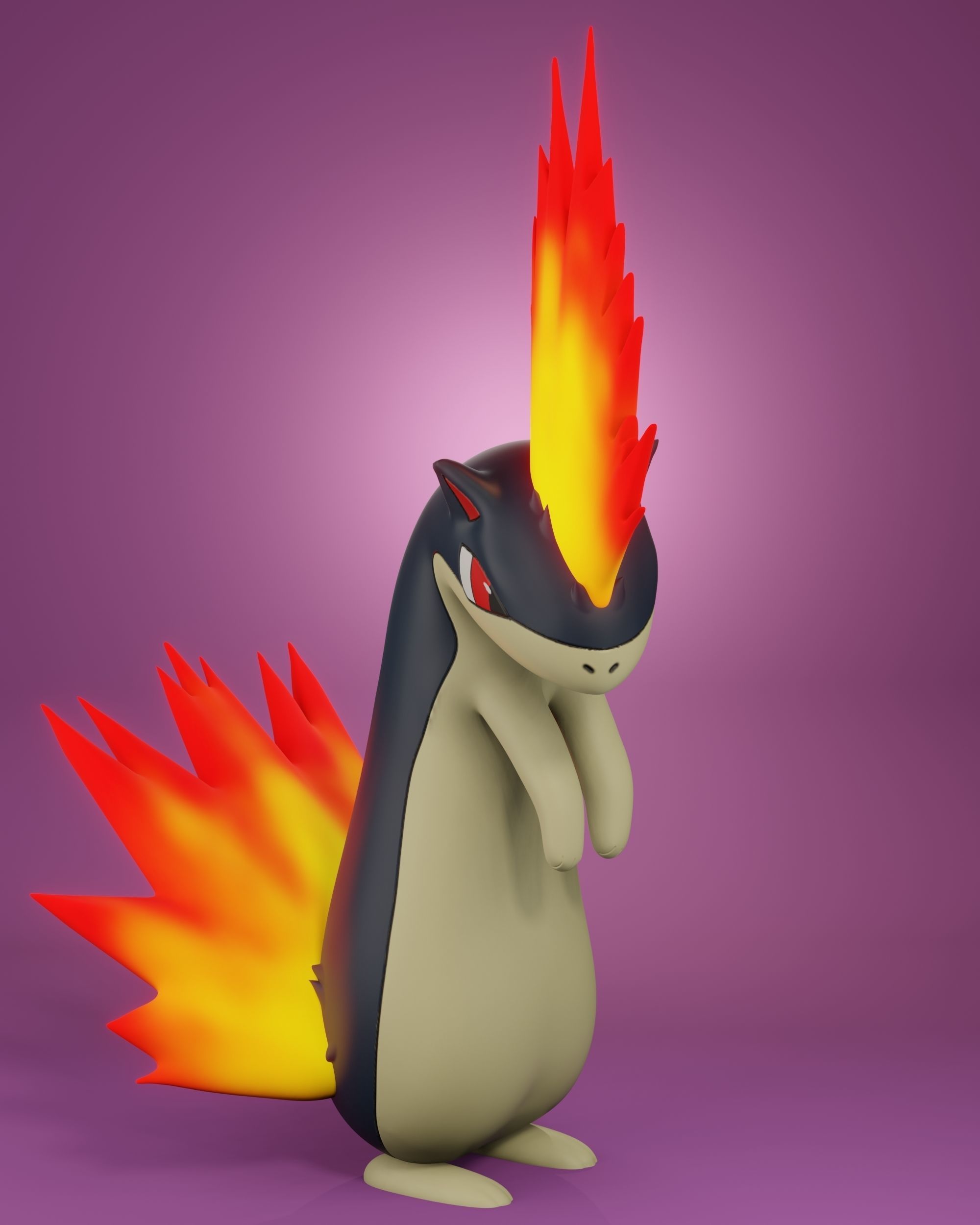 pokemon cyndaquil evolution pack 3D print model_6