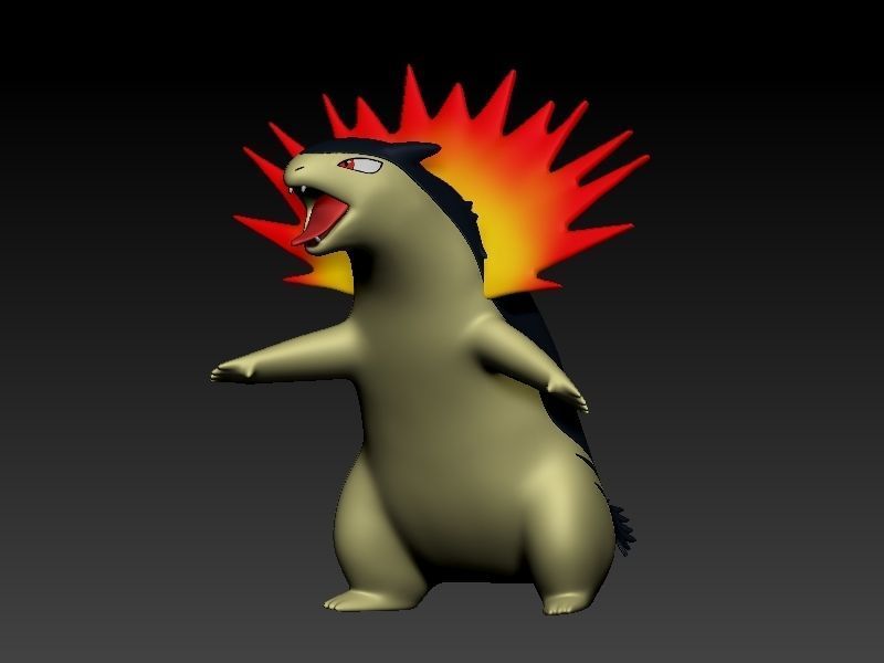 pokemon cyndaquil evolution pack 3D print model_11