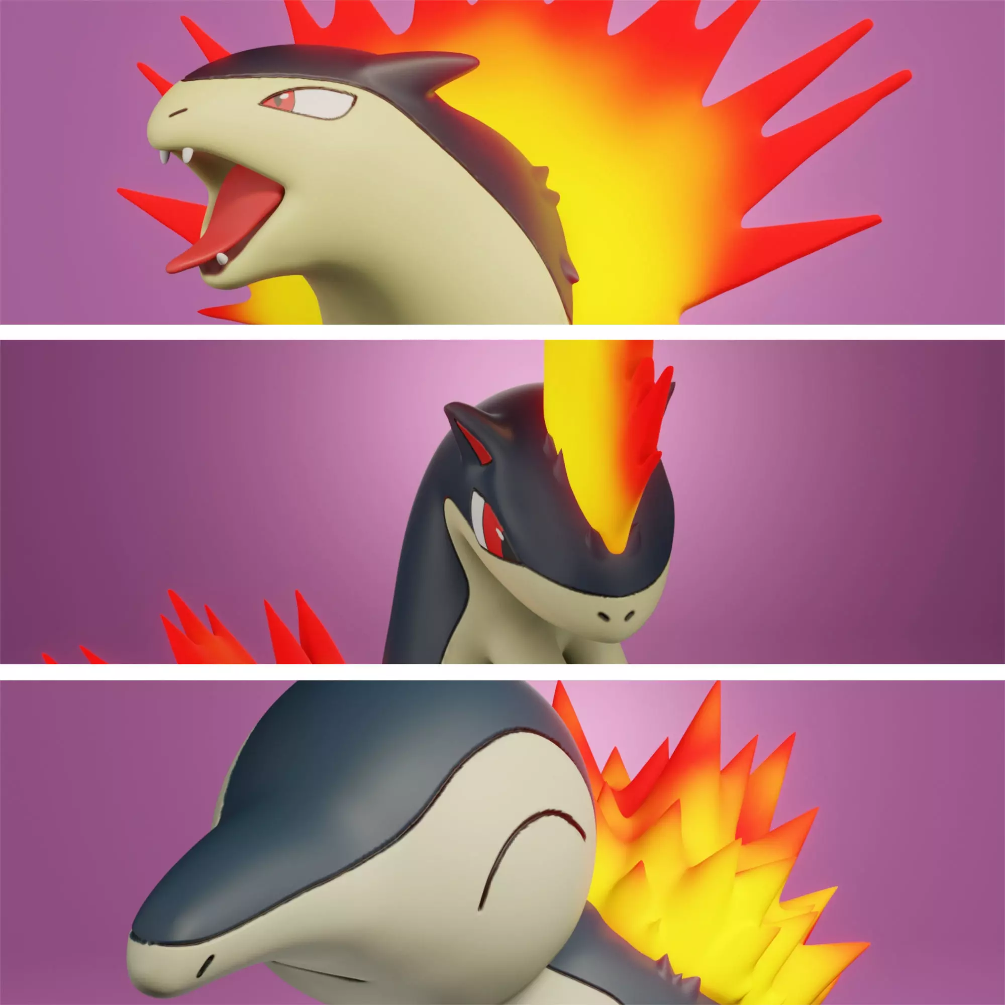 pokemon cyndaquil evolution pack 3D print model_0