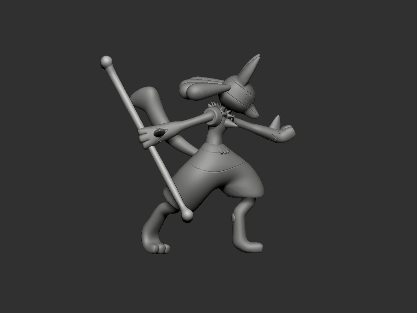 pokemon lucario 3D print model_10