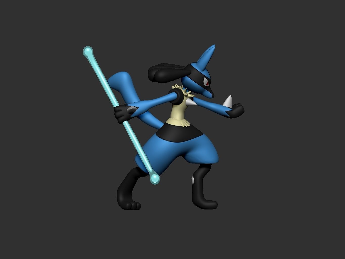 pokemon lucario 3D print model_9