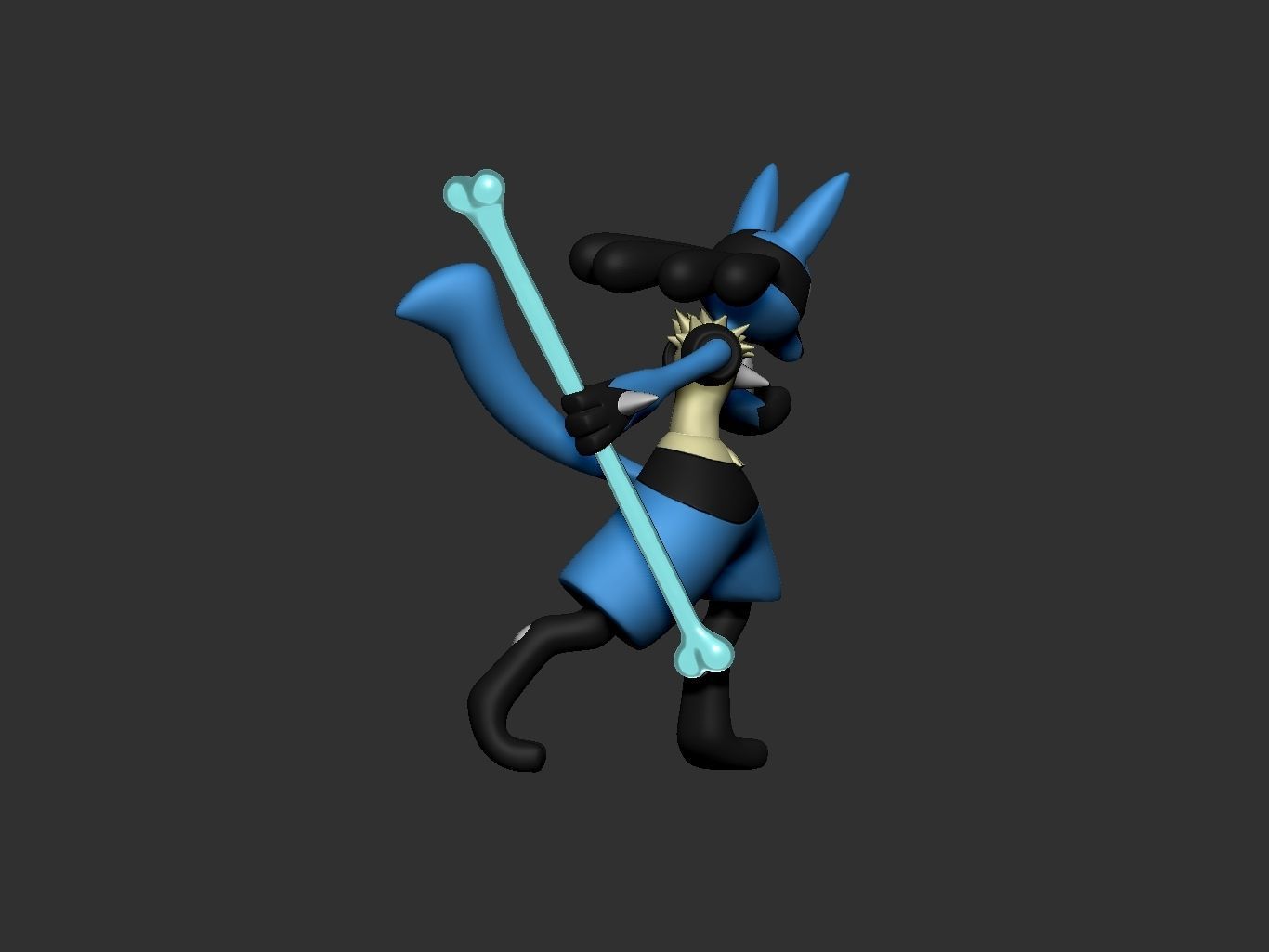 pokemon lucario 3D print model_11