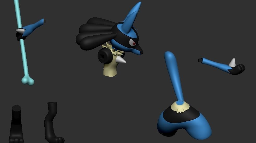 pokemon lucario 3D print model_3