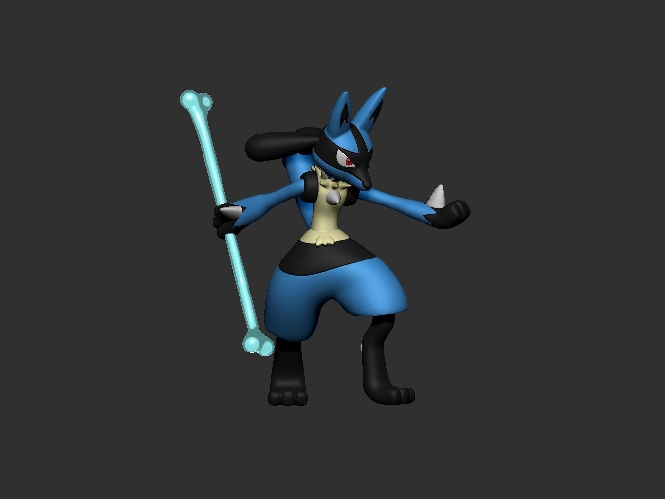 pokemon lucario 3D print model_7