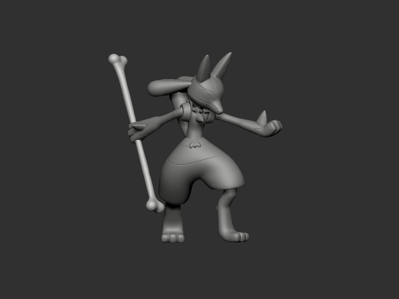 pokemon lucario 3D print model_8