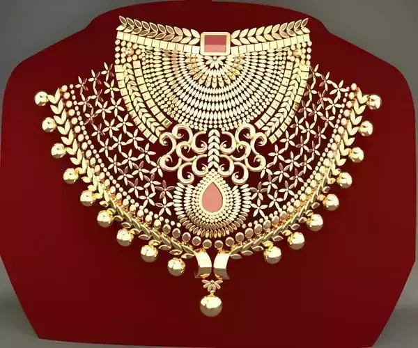 Ajimoshaan gold necklace design