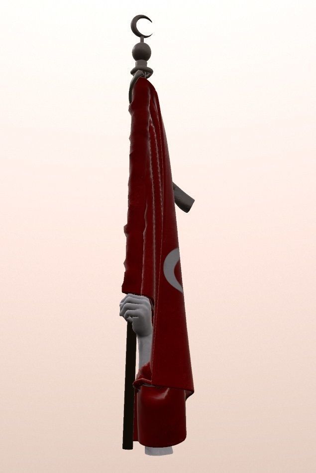 Martyr Flag Memorial Sehit Sancaktar Aniti Low-poly 3D model_1