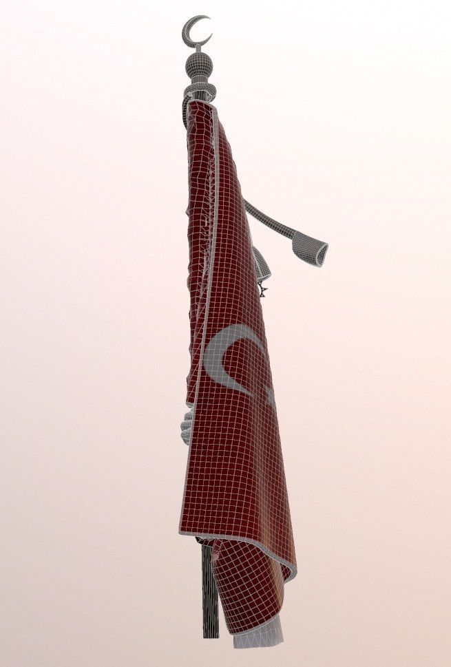 Martyr Flag Memorial Sehit Sancaktar Aniti Low-poly 3D model_3
