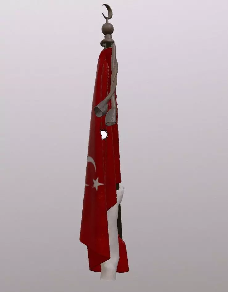 Martyr Flag Memorial Sehit Sancaktar Aniti Low-poly 3D model_0